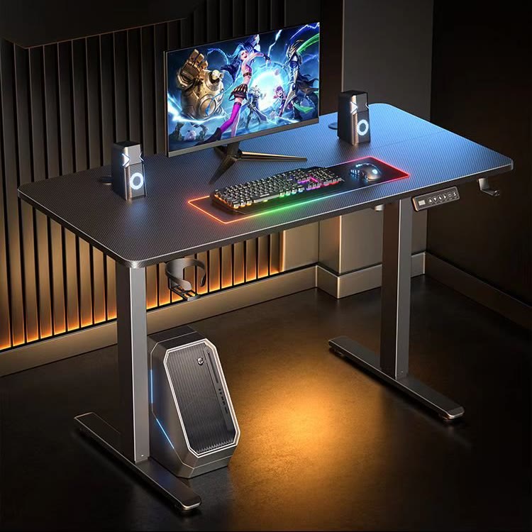 Black electric standing desk